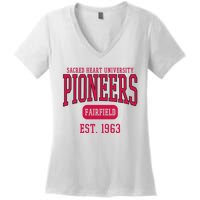 Sacred Heart University Pioneers Est. Date Women's V-Neck T-Shirt