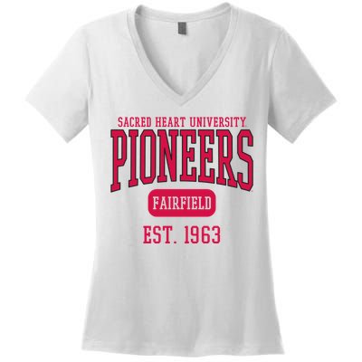 Sacred Heart University Pioneers Est. Date Women's V-Neck T-Shirt