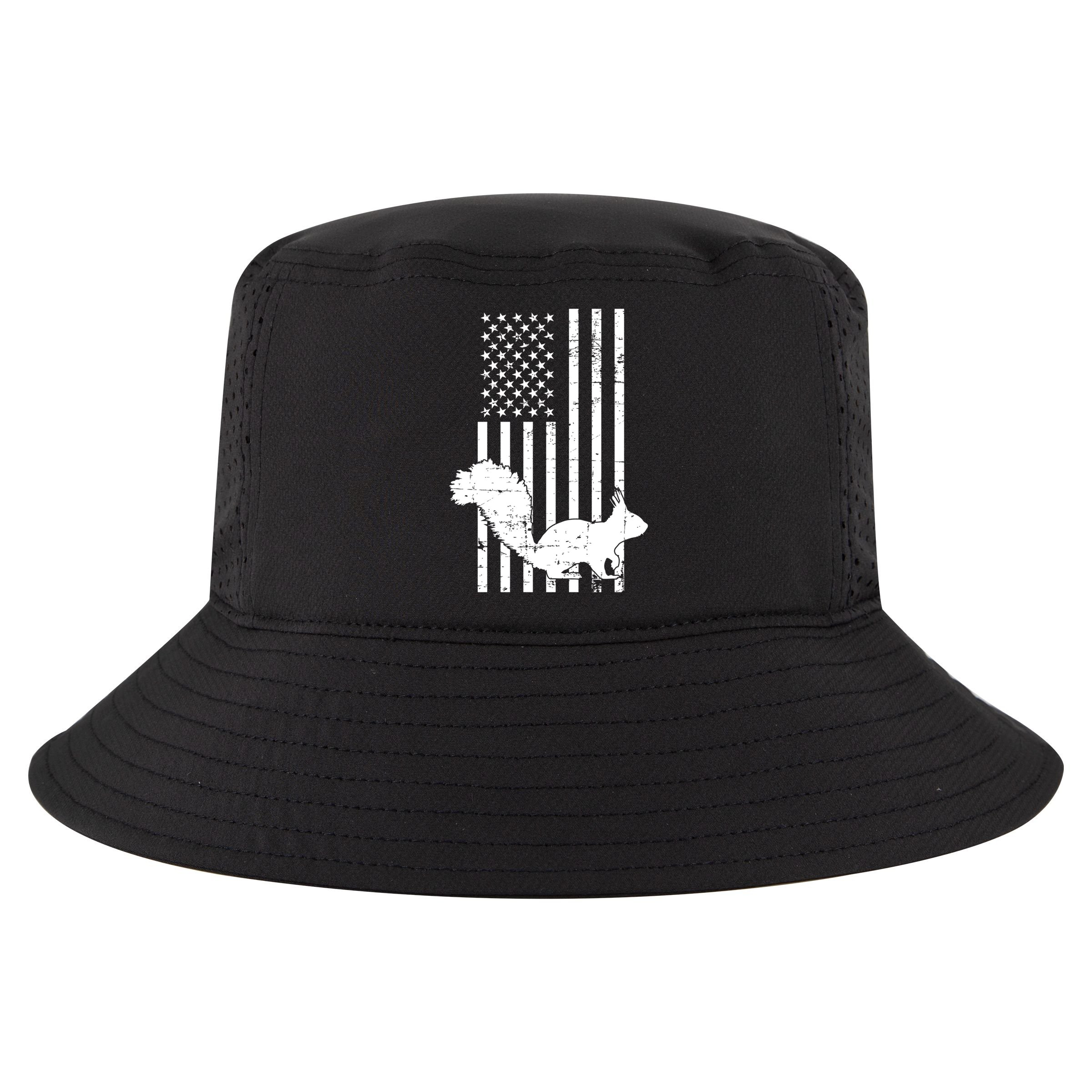 Squirrel Hunting Us Flag Squirrel Hunter Great Gift Cool Comfort Performance Bucket Hat