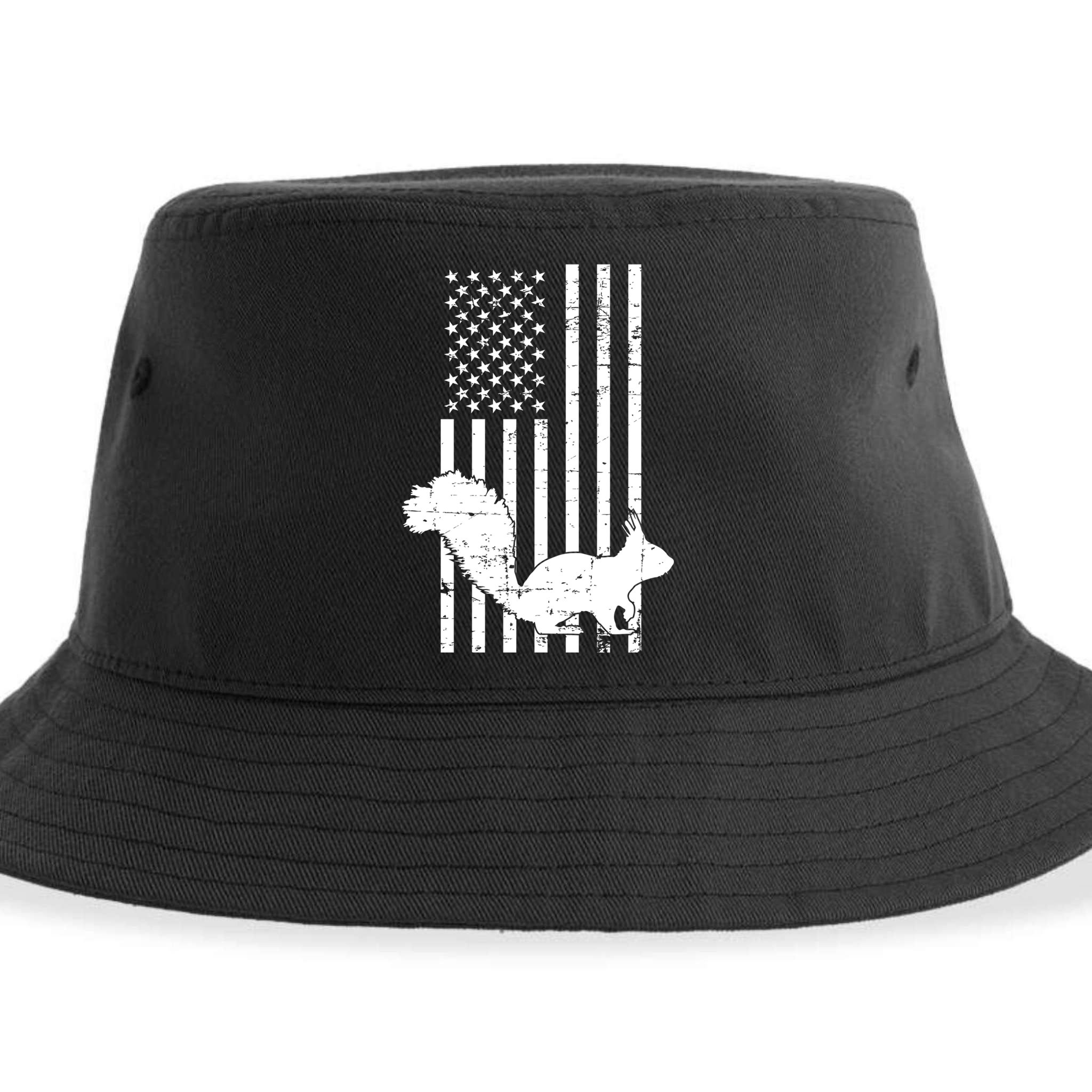 Squirrel Hunting Us Flag Squirrel Hunter Great Gift Sustainable Bucket Hat