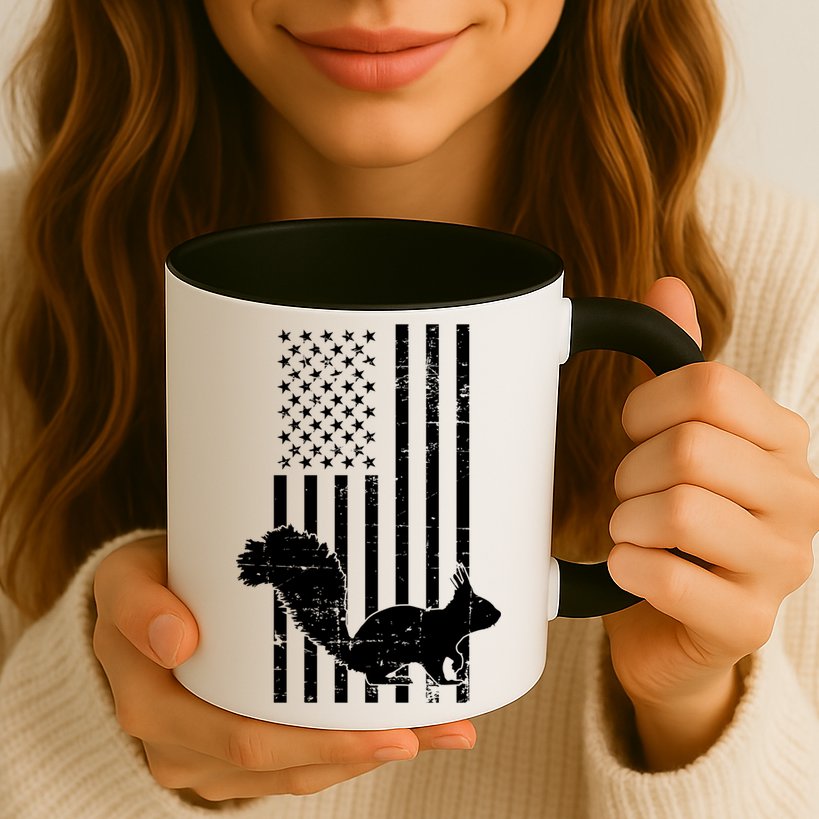 Squirrel Hunting Us Flag Squirrel Hunter Great Gift Mug
