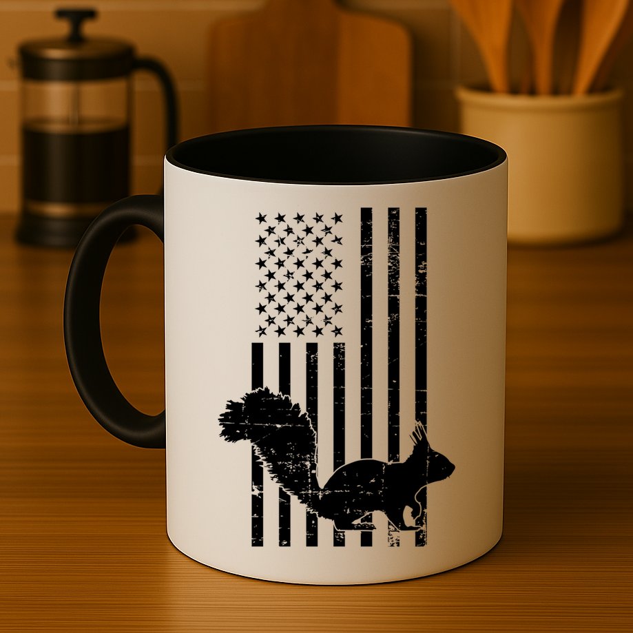 Squirrel Hunting Us Flag Squirrel Hunter Great Gift Mug