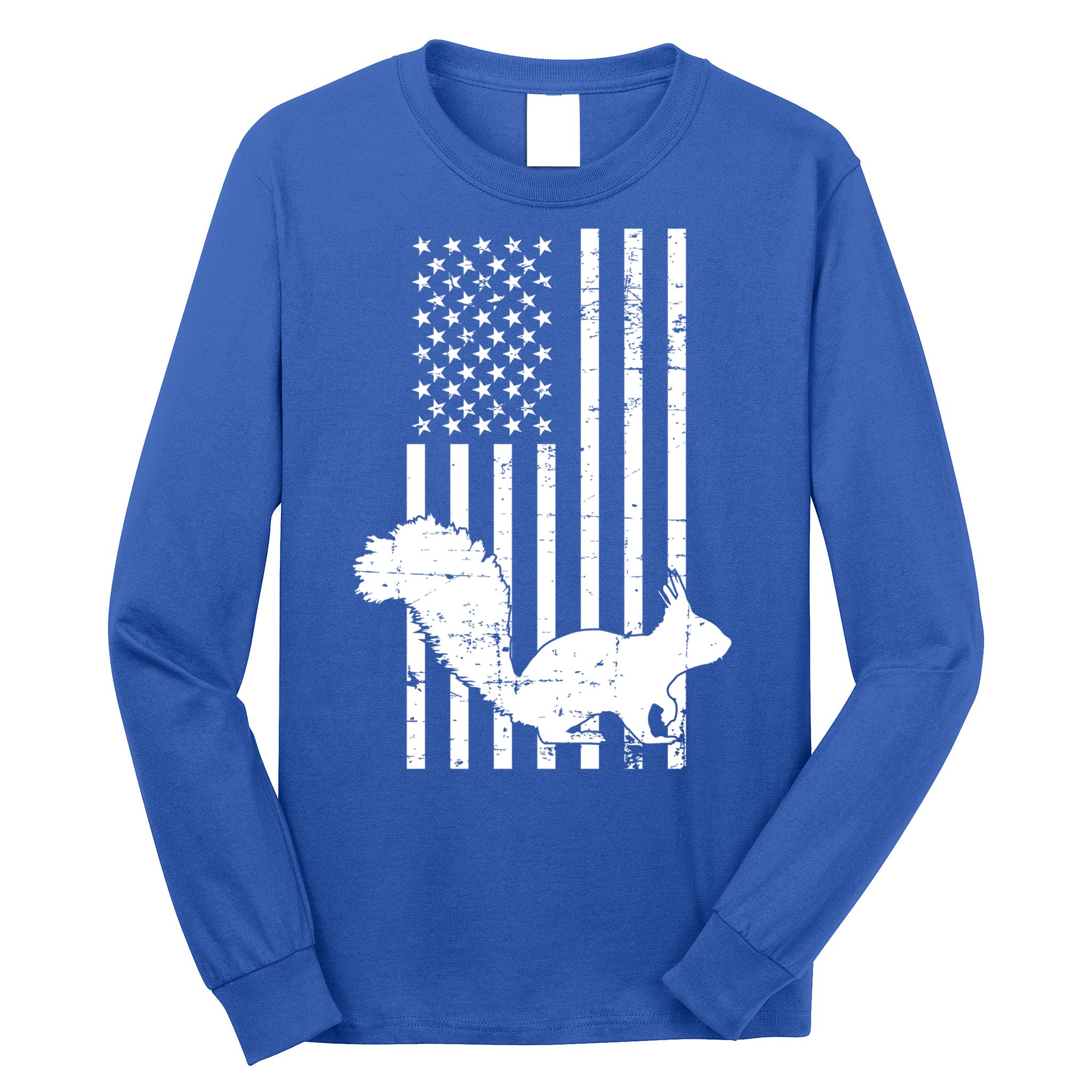 Squirrel Hunting Us Flag Squirrel Hunter Great Gift Long Sleeve Shirt