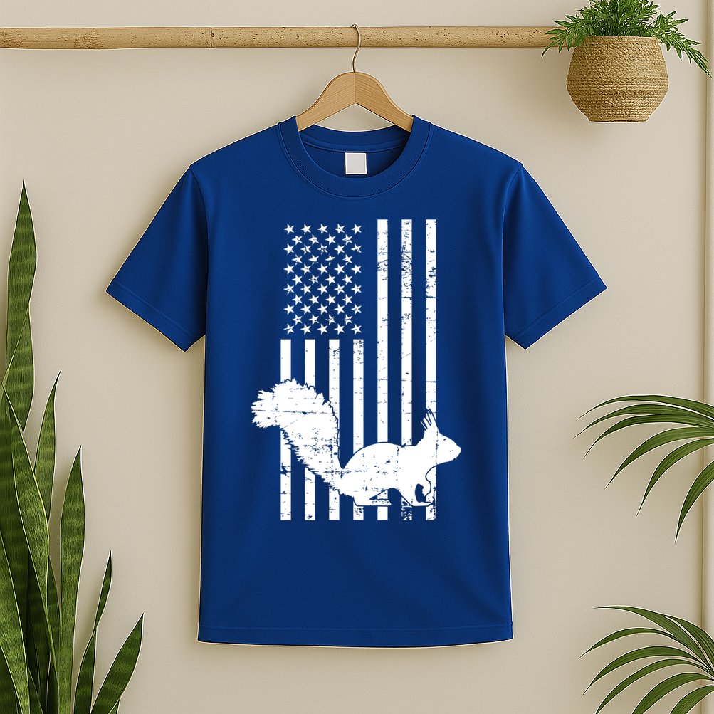 Squirrel Hunting Us Flag Squirrel Hunter Great Gift T-Shirt