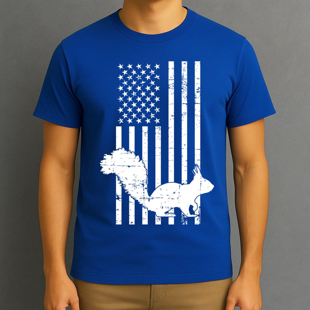 Squirrel Hunting Us Flag Squirrel Hunter Great Gift T-Shirt