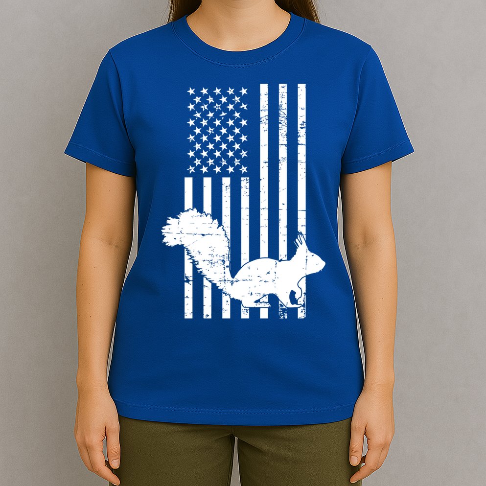 Squirrel Hunting Us Flag Squirrel Hunter Great Gift T-Shirt
