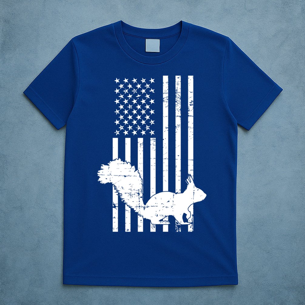 Squirrel Hunting Us Flag Squirrel Hunter Great Gift T-Shirt