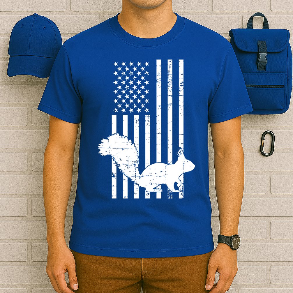 Squirrel Hunting Us Flag Squirrel Hunter Great Gift T-Shirt