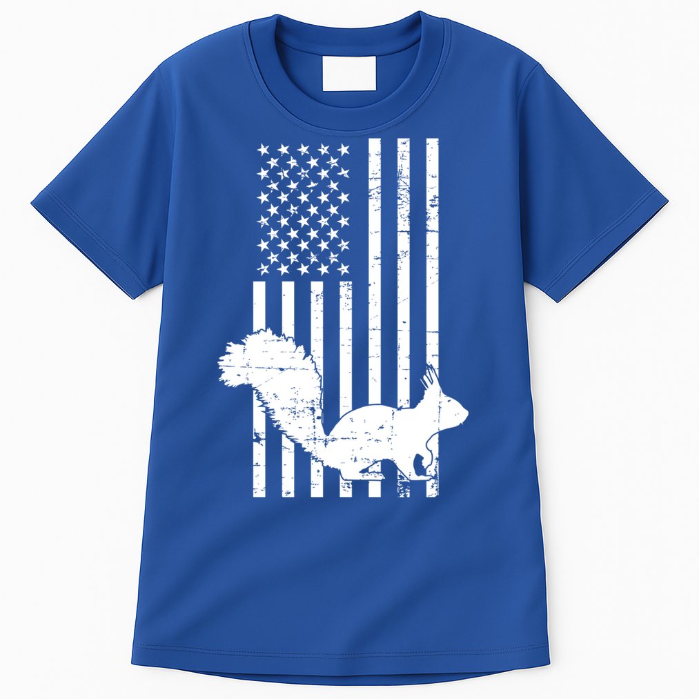 Squirrel Hunting Us Flag Squirrel Hunter Great Gift Tall T-Shirt