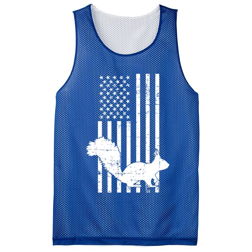 Squirrel Hunting Us Flag Squirrel Hunter Great Gift Mesh Reversible Basketball Jersey Tank