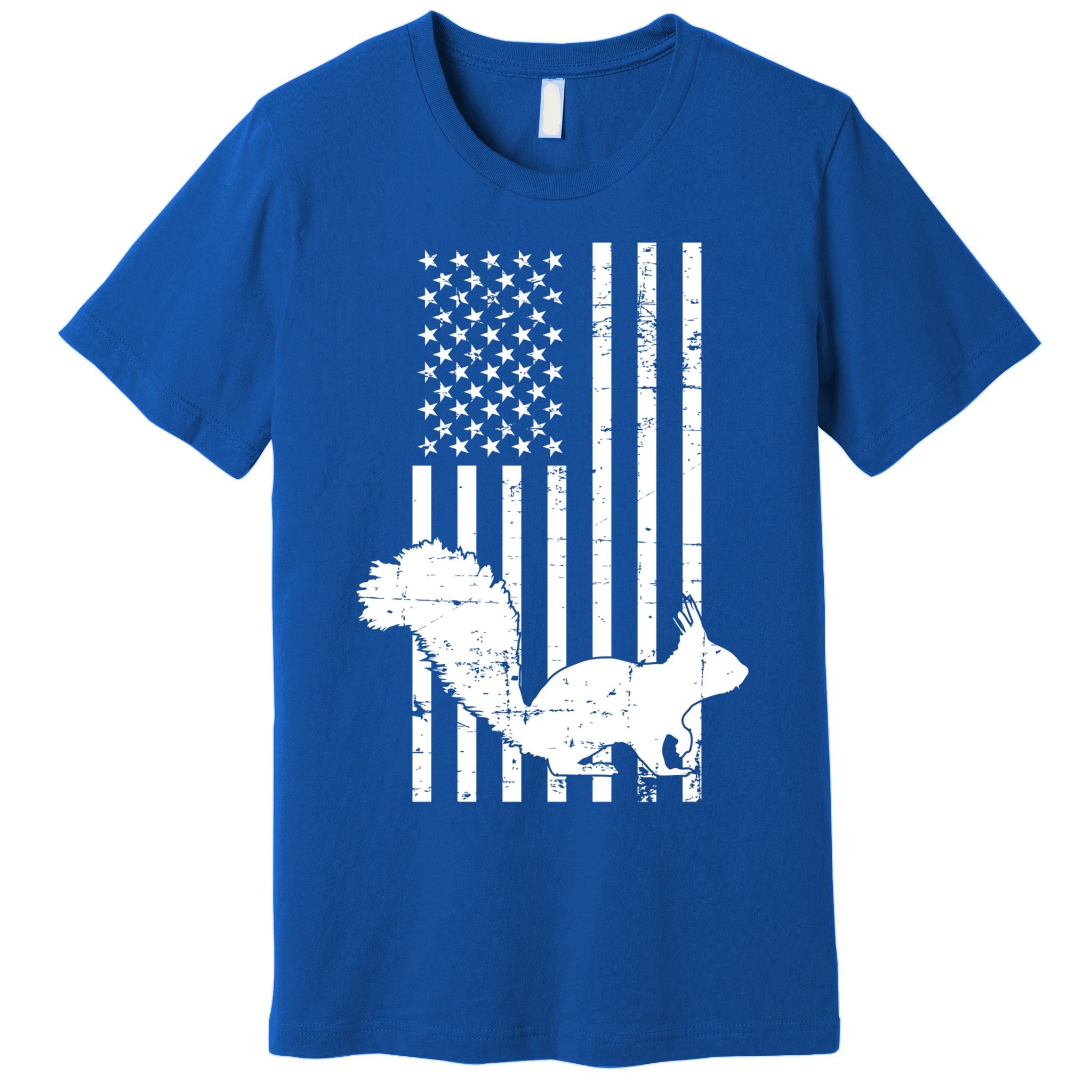 Squirrel Hunting Us Flag Squirrel Hunter Great Gift Premium T-Shirt
