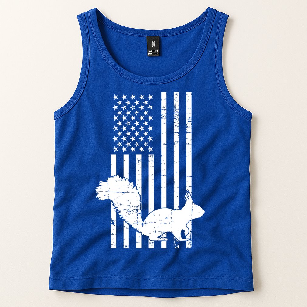 Squirrel Hunting Us Flag Squirrel Hunter Great Gift Tank Top