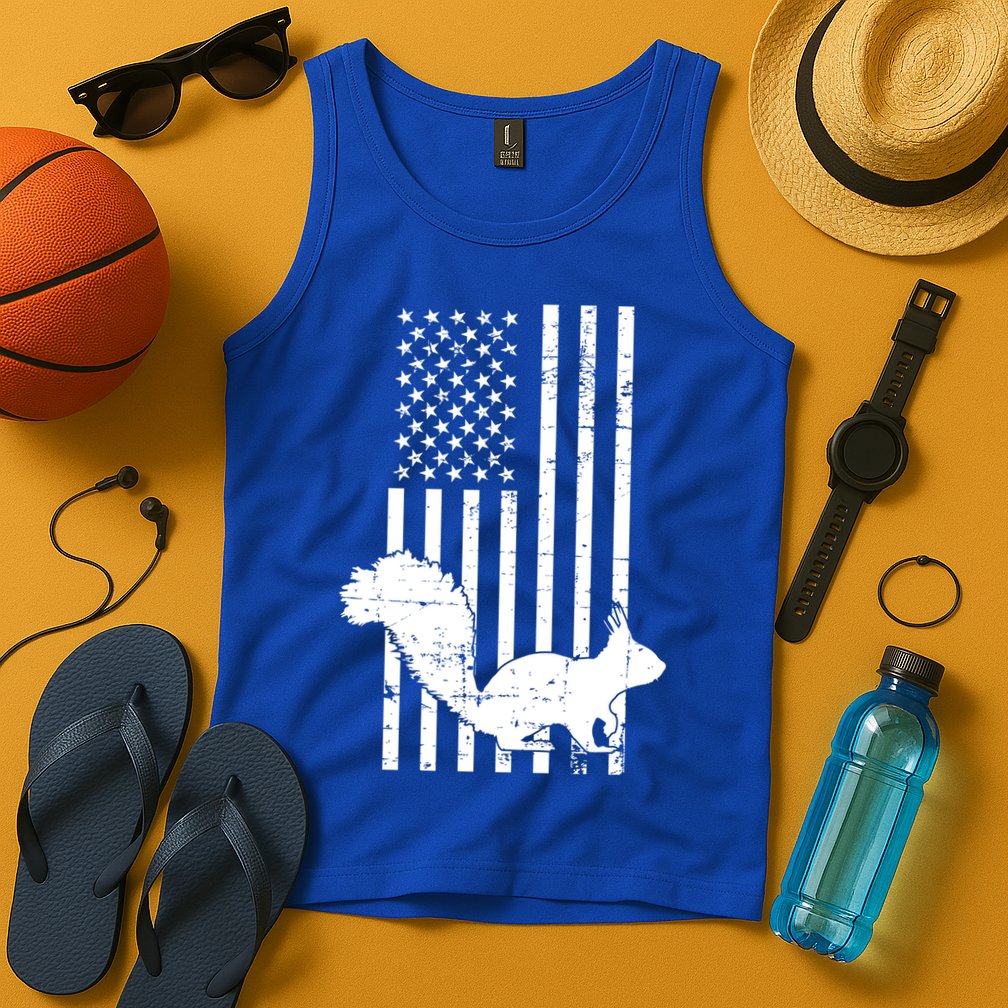 Squirrel Hunting Us Flag Squirrel Hunter Great Gift Tank Top