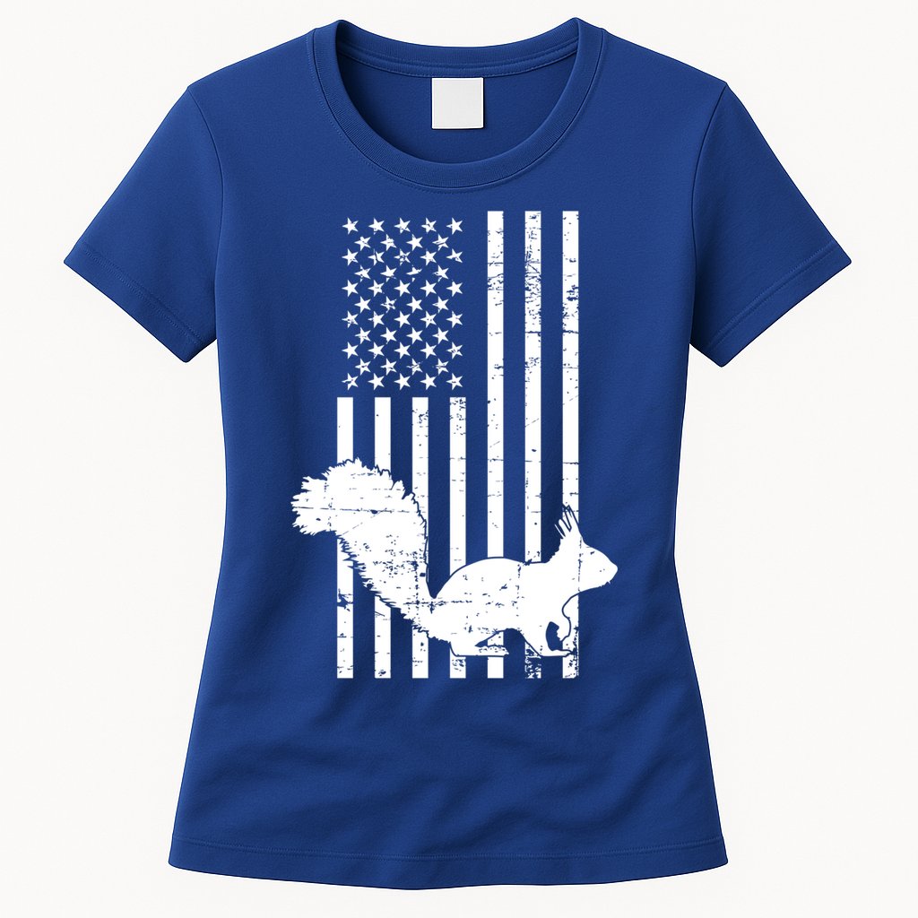 Squirrel Hunting Us Flag Squirrel Hunter Great Gift Womens T-Shirt