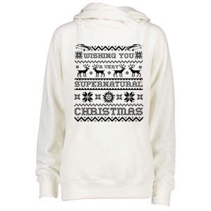 Supernatural Holiday Ugly Sweater Meaningful Gift Womens Funnel Neck Pullover Hood