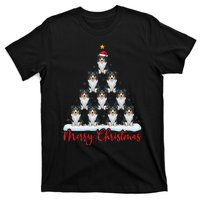 Santa Hat Ugly Xmas Funny Border Collie Dog Christmas Tree T-Shirt