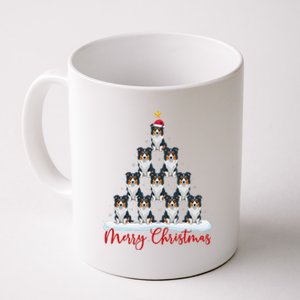 Santa Hat Ugly Xmas Funny Border Collie Dog Christmas Tree Coffee Mug