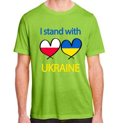 Support Heart Ukrainian Poland Flag I Stand With Ukraine Great Gift Adult ChromaSoft Performance T-Shirt