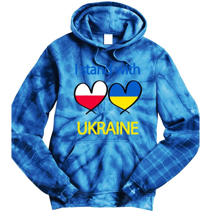 Support Heart Ukrainian Poland Flag I Stand With Ukraine Great Gift Tie Dye Hoodie