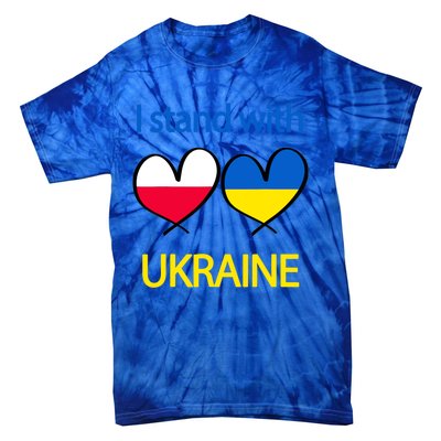 Support Heart Ukrainian Poland Flag I Stand With Ukraine Great Gift Tie-Dye T-Shirt