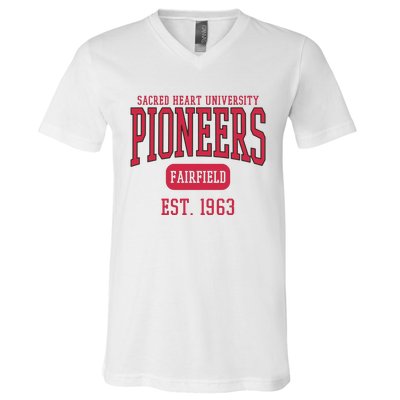 Sacred Heart University Pioneers Est. Date Sweatshirt V-Neck T-Shirt