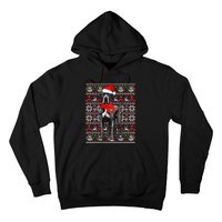 Santa Hat Ugly Christmas Sweater Great Dane Dog Lovers Long Sleeve Hoodie