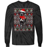 Santa Hat Ugly Christmas Sweater Great Dane Dog Lovers Long Sleeve Tie-Dye Long Sleeve Shirt