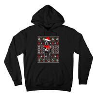 Santa Hat Ugly Christmas Sweater Great Dane Dog Lovers Long Sleeve Tall Hoodie