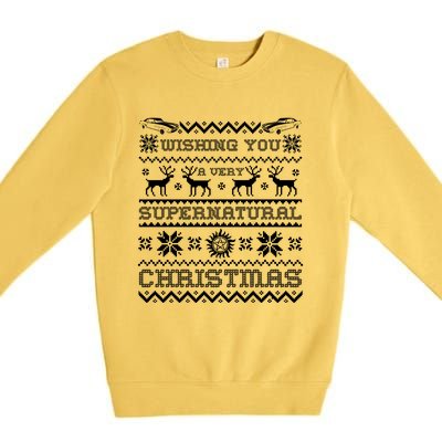 Supernatural Holiday Ugly Sweater Premium Crewneck Sweatshirt