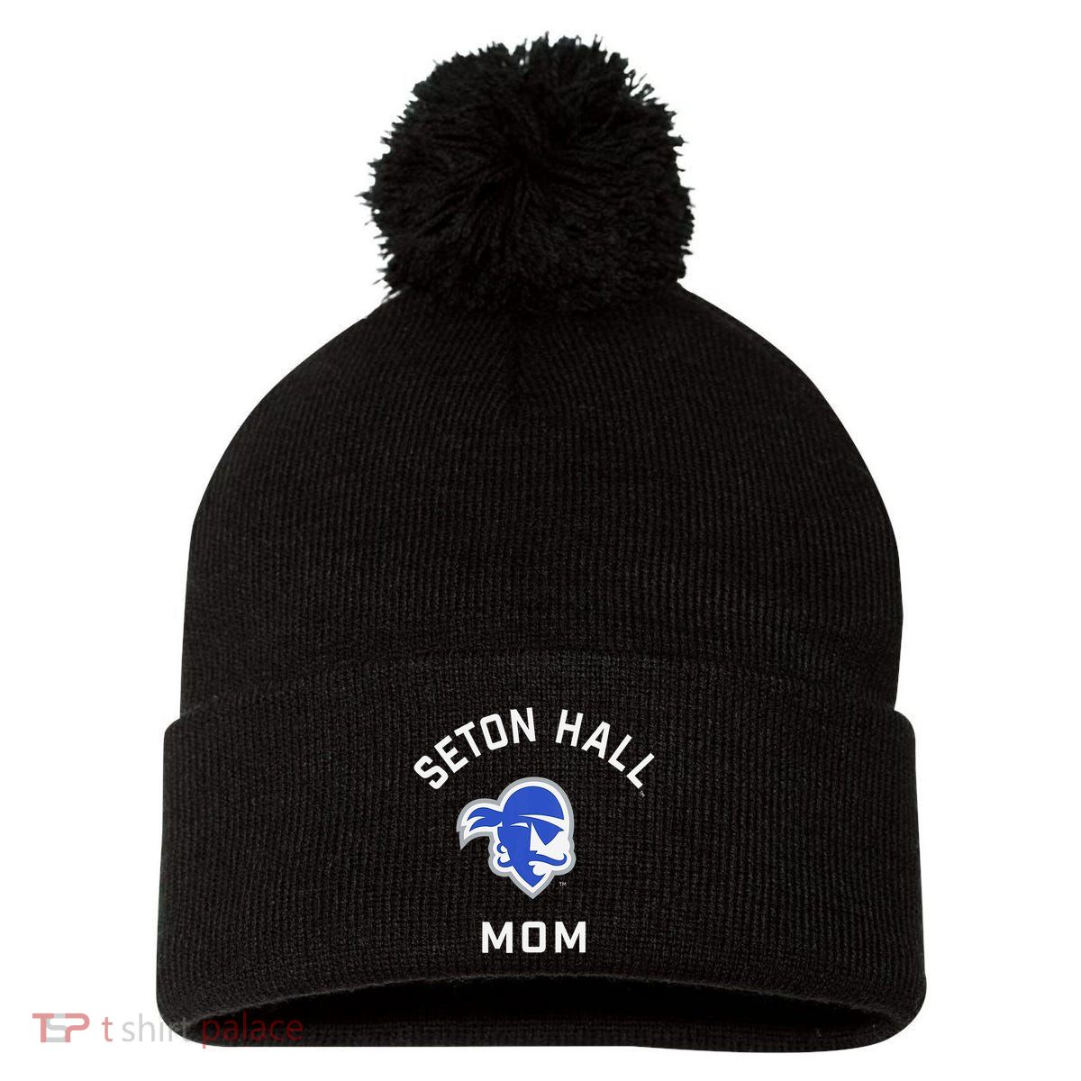 Seton Hall University Shu Pirates Arched Mom Pom Pom 12in Knit Beanie