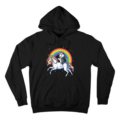 Siberian Husky Unicorn T Girl Space Galaxy Rainbow Hoodie