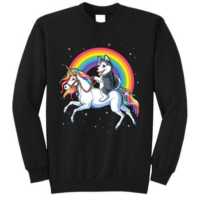 Siberian Husky Unicorn T Girl Space Galaxy Rainbow Sweatshirt