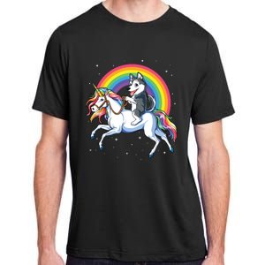 Siberian Husky Unicorn T Girl Space Galaxy Rainbow Adult ChromaSoft Performance T-Shirt