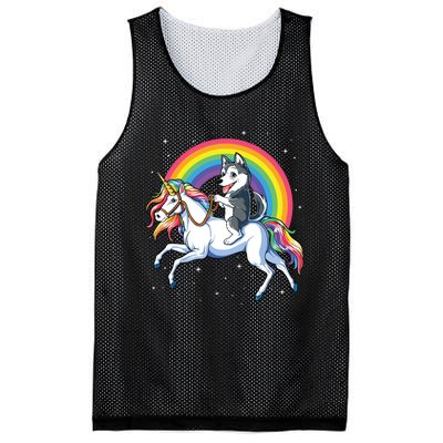 Siberian Husky Unicorn T Girl Space Galaxy Rainbow Mesh Reversible Basketball Jersey Tank