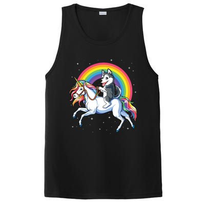 Siberian Husky Unicorn T Girl Space Galaxy Rainbow PosiCharge Competitor Tank