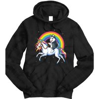 Siberian Husky Unicorn T Girl Space Galaxy Rainbow Tie Dye Hoodie