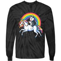 Siberian Husky Unicorn T Girl Space Galaxy Rainbow Tie-Dye Long Sleeve Shirt