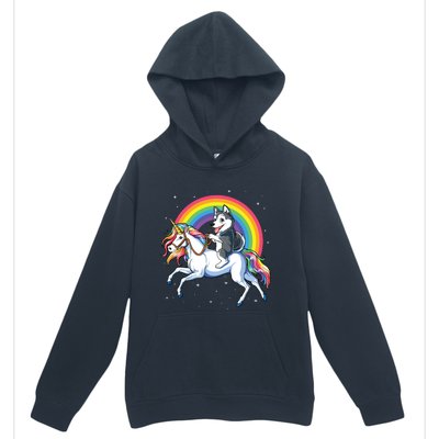 Siberian Husky Unicorn T Girl Space Galaxy Rainbow Urban Pullover Hoodie