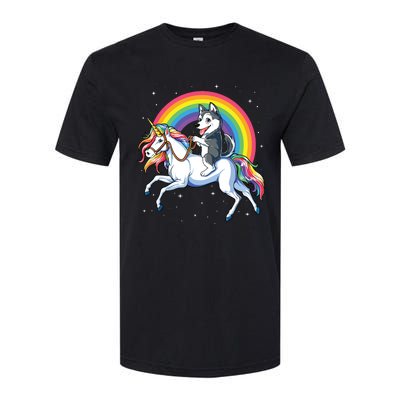 Siberian Husky Unicorn T Girl Space Galaxy Rainbow Softstyle CVC T-Shirt