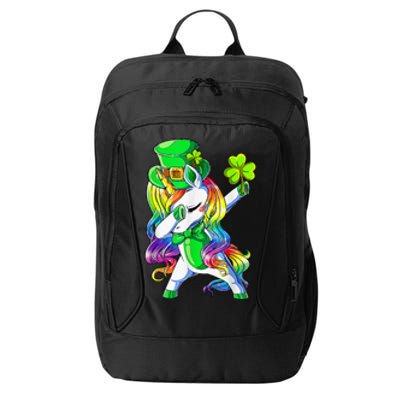 Shamrock Heart Unicorn Face Irish Happy St Patrick's Day City Backpack