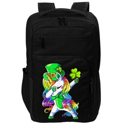 Shamrock Heart Unicorn Face Irish Happy St Patrick's Day Impact Tech Backpack