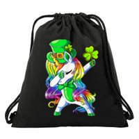 Shamrock Heart Unicorn Face Irish Happy St Patrick's Day Drawstring Bag