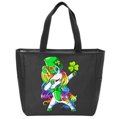 Shamrock Heart Unicorn Face Irish Happy St Patrick's Day Zip Tote Bag