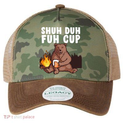 Shuh Duh Fuh Cup Bear Drinking Beer Camping Legacy Tie Dye Trucker Hat