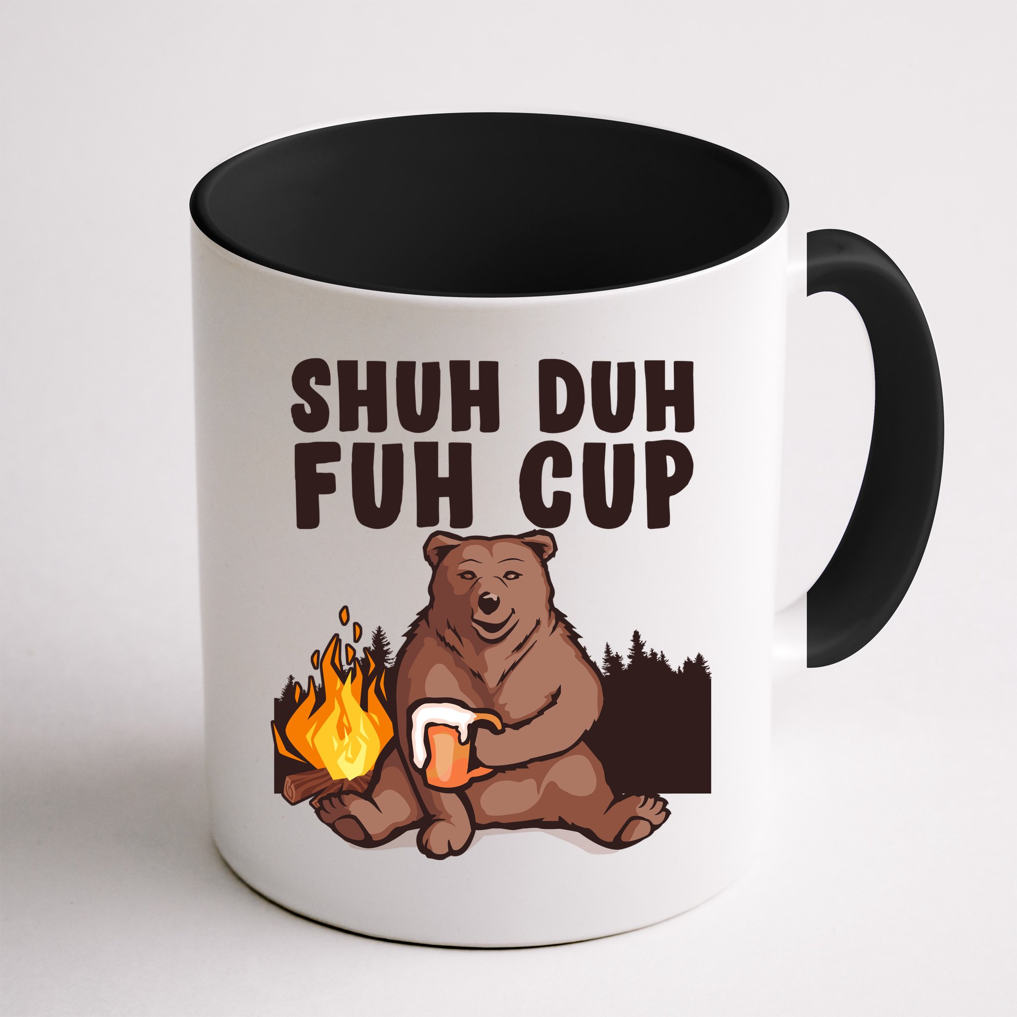 Shuh Duh Fuh Cup Bear Drinking Beer Camping Mug