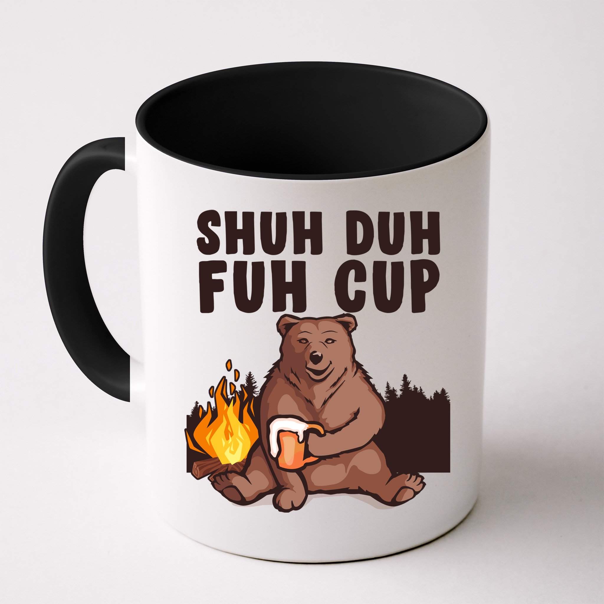 Shuh Duh Fuh Cup Bear Drinking Beer Camping Mug