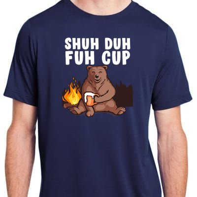 Shuh Duh Fuh Cup Bear Drinking Beer Camping Adult ChromaSoft Performance T-Shirt