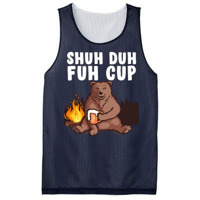 Shuh Duh Fuh Cup Bear Drinking Beer Camping Mesh Reversible Basketball Jersey Tank