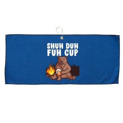 Shuh Duh Fuh Cup Bear Drinking Beer Camping Large Microfiber Waffle Golf Towel