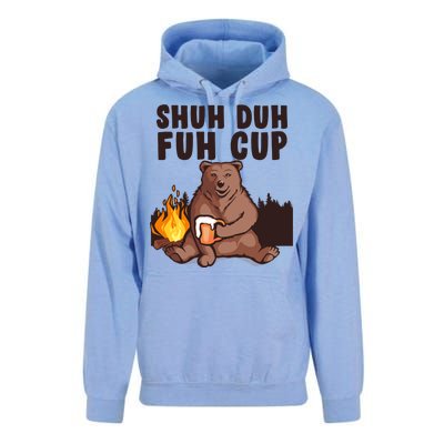 Shuh Duh Fuh Cup Bear Drinking Beer Camping Unisex Surf Hoodie